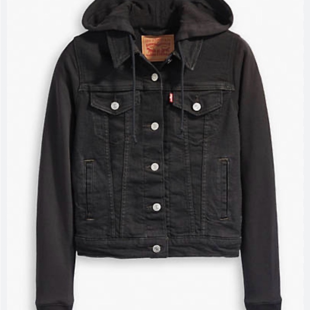 Levi's Charcoal Hooded Jean Jacket